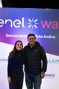 Silvia Rojas y Mauricio Miranda en la presentación de la Ruta Eléctrica Andina