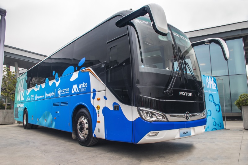 Andes Motor y Foton estrenan primer bus a hidrógeno mirando transporte de distancias medias