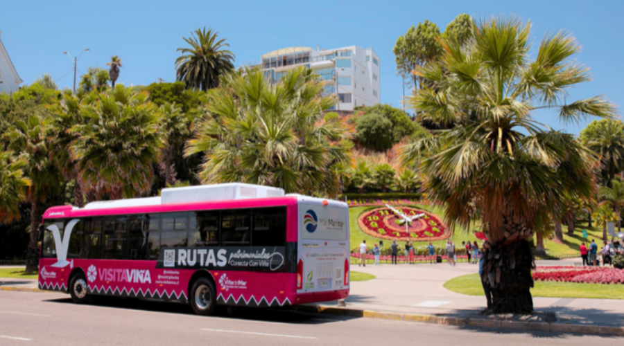 Sin costo.  Viña del Mar presenta su bus eléctrico para turismo en la temporada estival