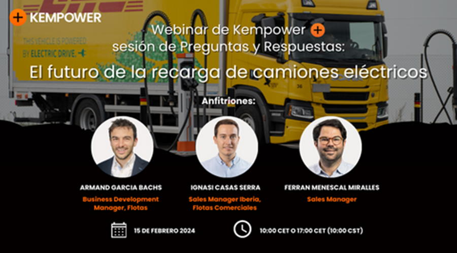 Evento.  ¡Save the date! Kempower lanza nuevo webinar para camiones eléctricos y el futuro de sus recargas